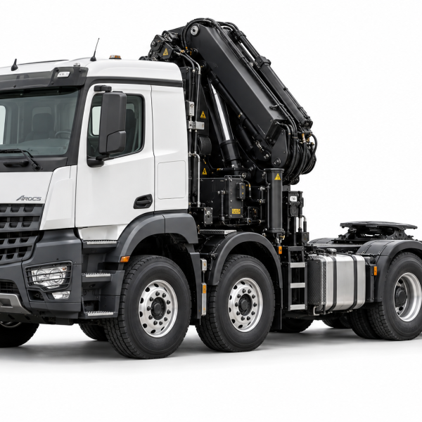 Arocs 8x4 con grúa hidráulica